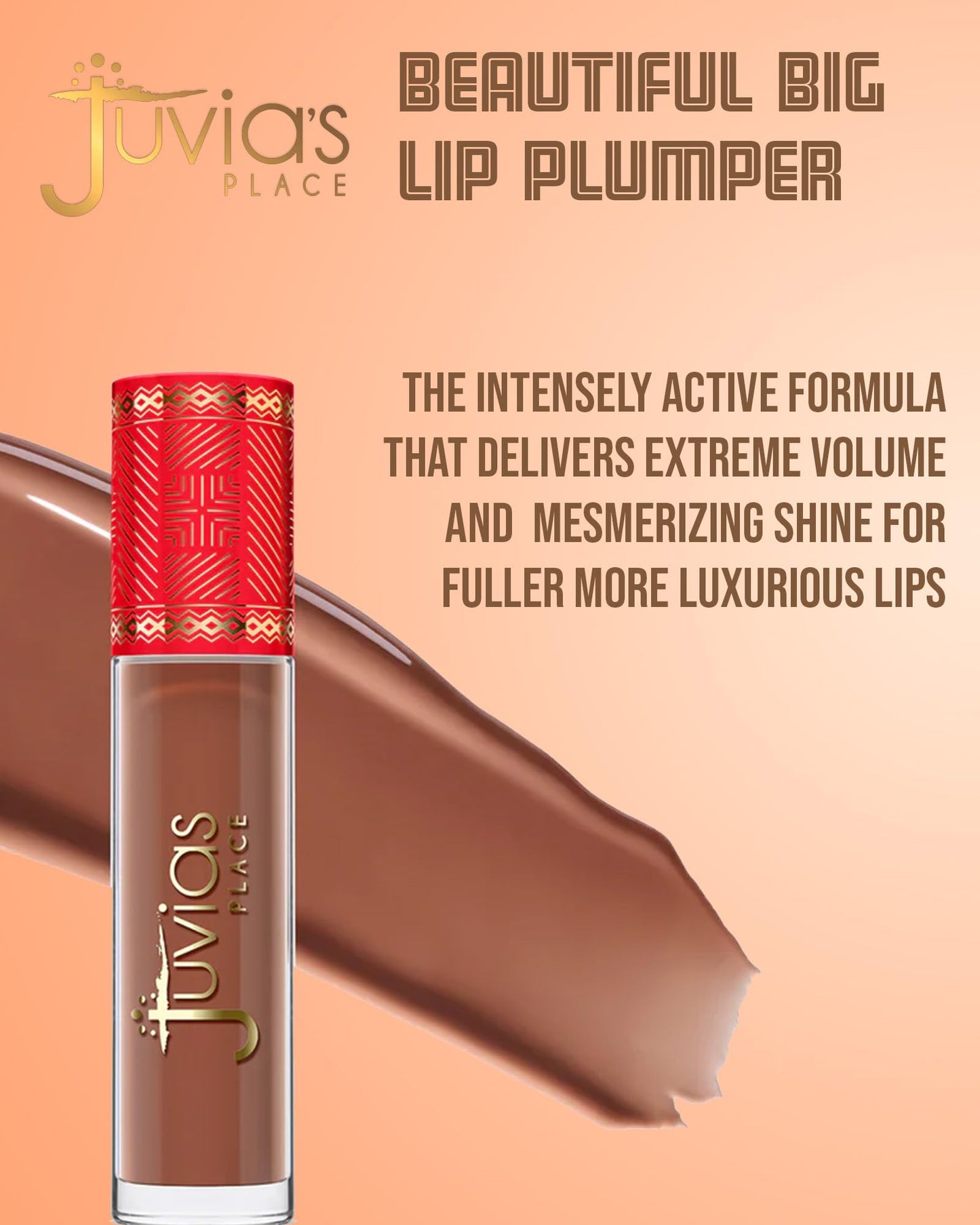 Juvia's Place Beautiful Big Lip Plumper - Cocoa Spice | Rich Brown Gloss With Subtle Warmth for Full, Defined Lips | Plumping, Hydrating & High-Shine Beauty & Personal Care Juvia's Place