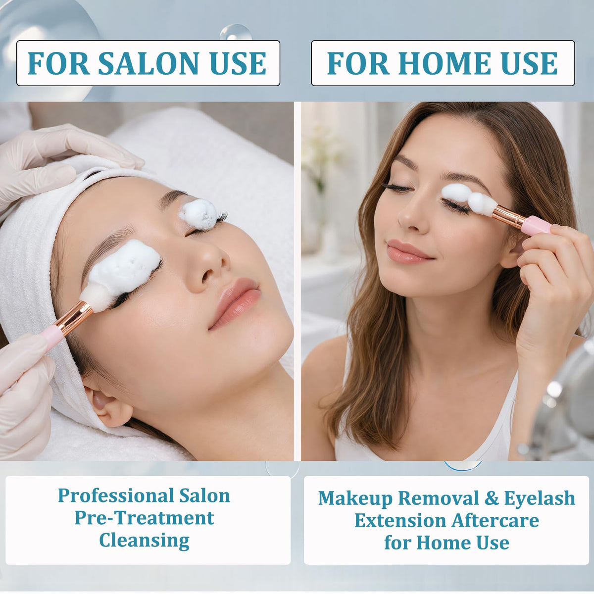 Eyelash Extension Cleanser Eyelid Foaming Cleanser Lash Shampoo for Extensions & Natural Lashes, Oil, Paraben & Sulfate Free, Non-Irritating, Perfect