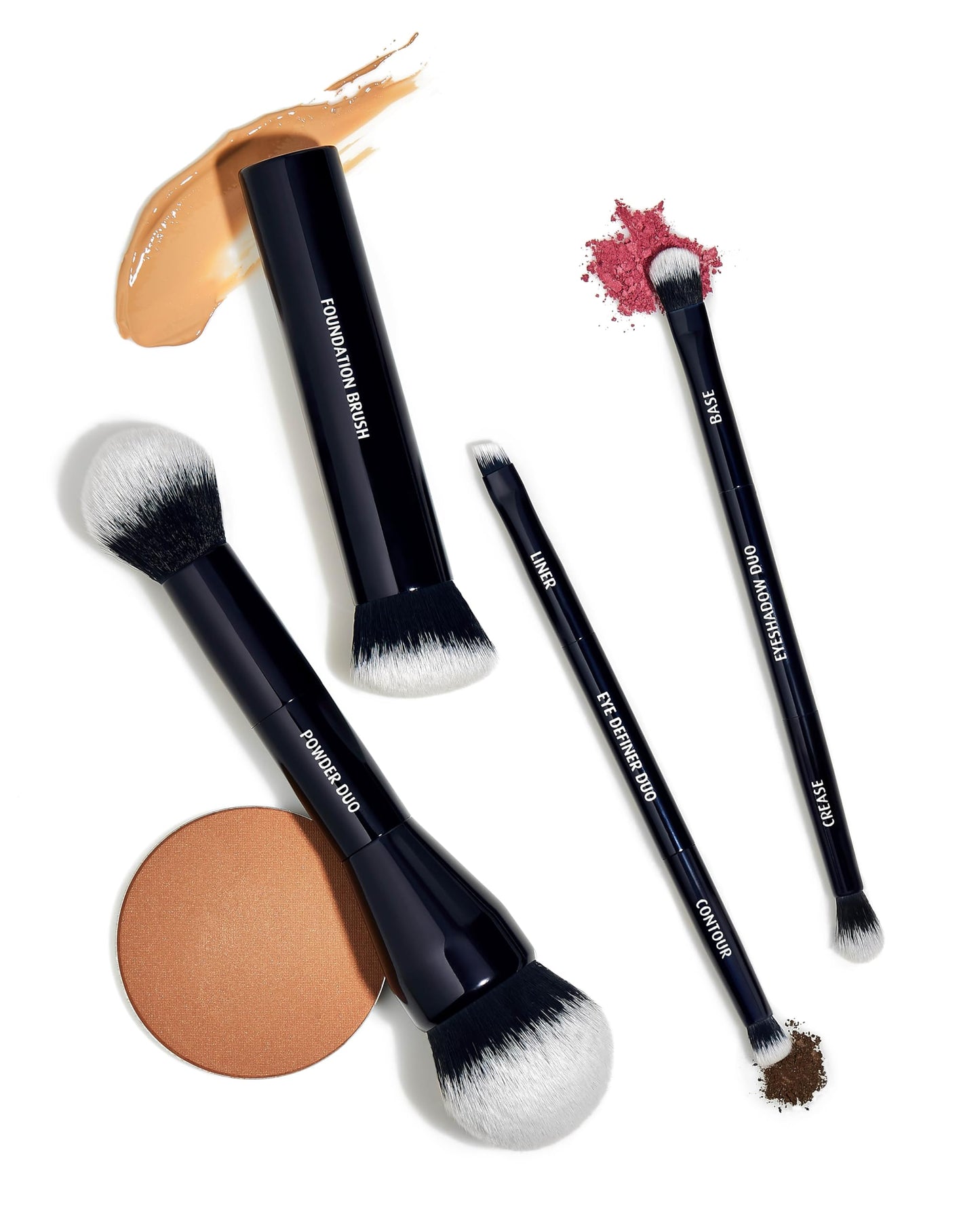 Lune+Aster Eye Definer Duo Brush | Dual-Ended Eye Makeup Brush To Apply Eyeliner, Blend Eyeshadow. Made with Alumium Handle, Vegan Bristles. Beauty & Personal Care Lune+Aster