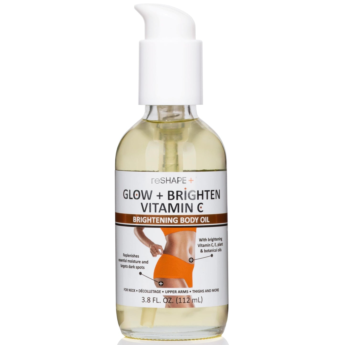 Reshape+ Vitamin C Body Oil Skin Care Moisturizer W/Vitamin E & Turmeric - Nourishing, Brightening, & Hydrating Body Oil To Improve Look Of Dark Beauty & Personal Care Reshape+