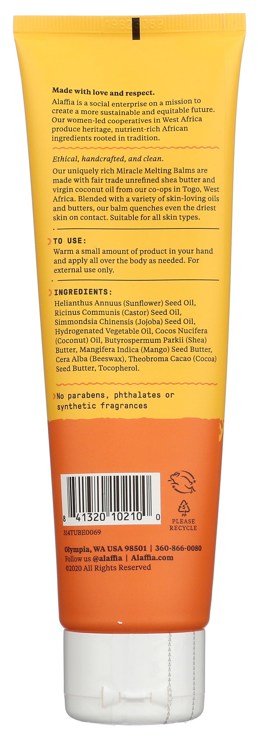 Alaffia, Balm Miracle Melting Unscented, 4 Ounce Beauty & Personal Care Alaffia