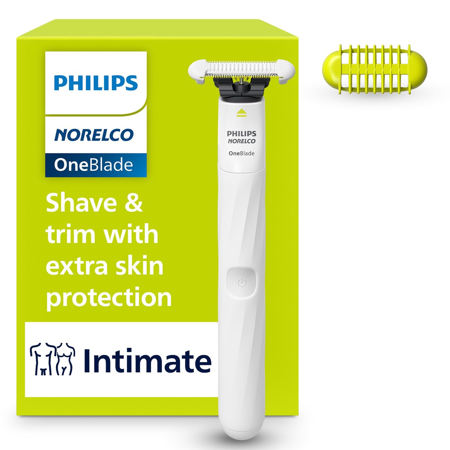 Philips Norelco OneBlade Intimate, Designed For Pubic Grooming, Trim & Shave With Extra Skin Protection, Model QP1924/70 Beauty and Personal Care Norelco