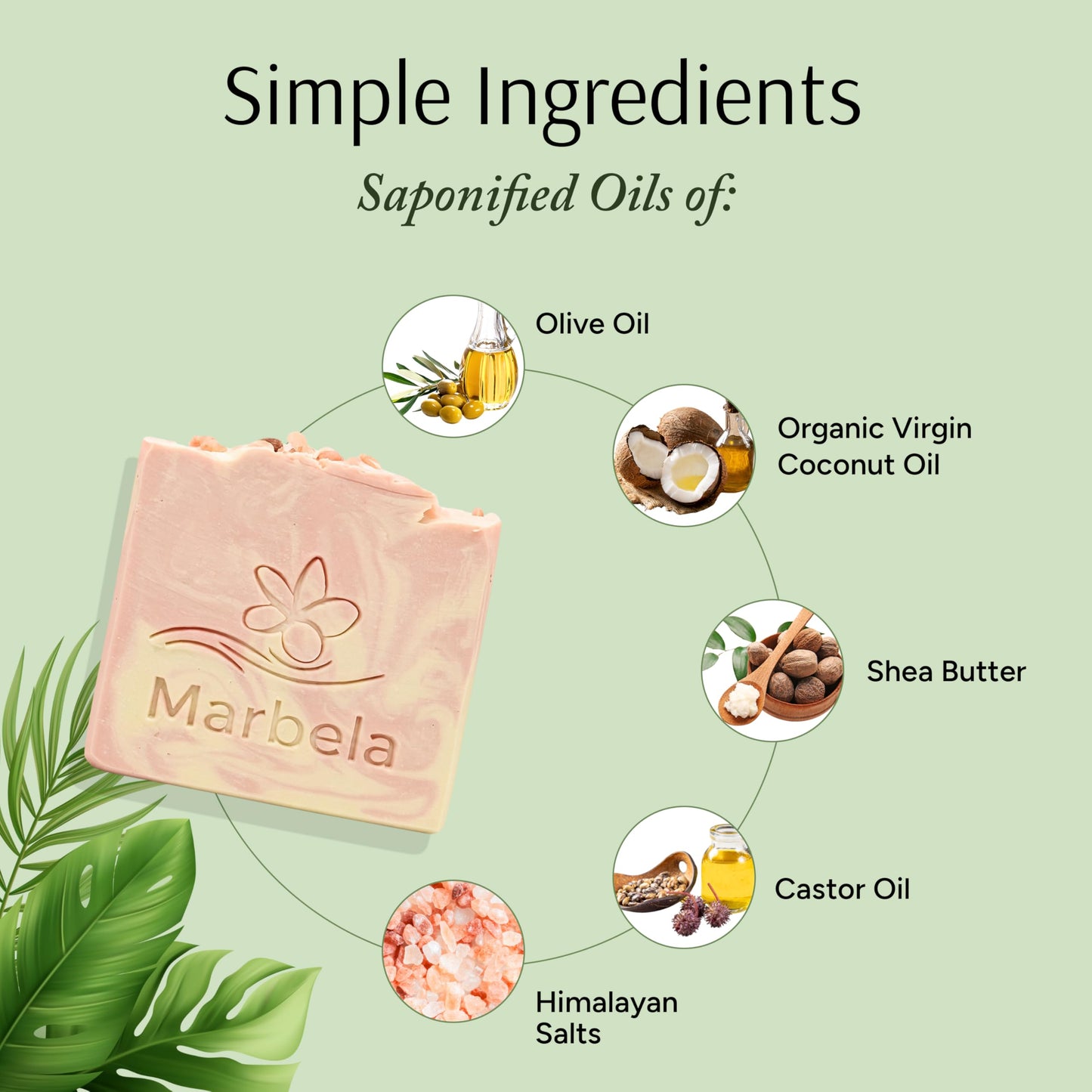 Marbela Cosmetics Handmade Soap Bar - Made in USA, Vegan Friendly, Palm Oil Free, Natural Bar Soap - Face & Body Soap for Daily Skin Care Beauty & Personal Care Marbela