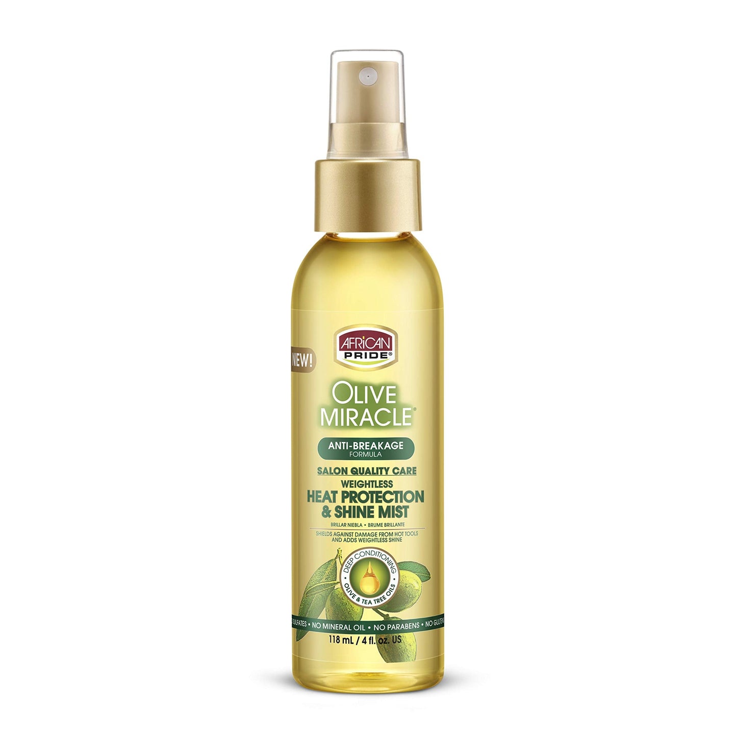 African Pride Olive Miracle Weightless Heat Protection & Hair Shine Mist, Fights Humidity & Shields Against Heat Damage, Enriched with Olive & Tea Beauty & Personal Care African Pride