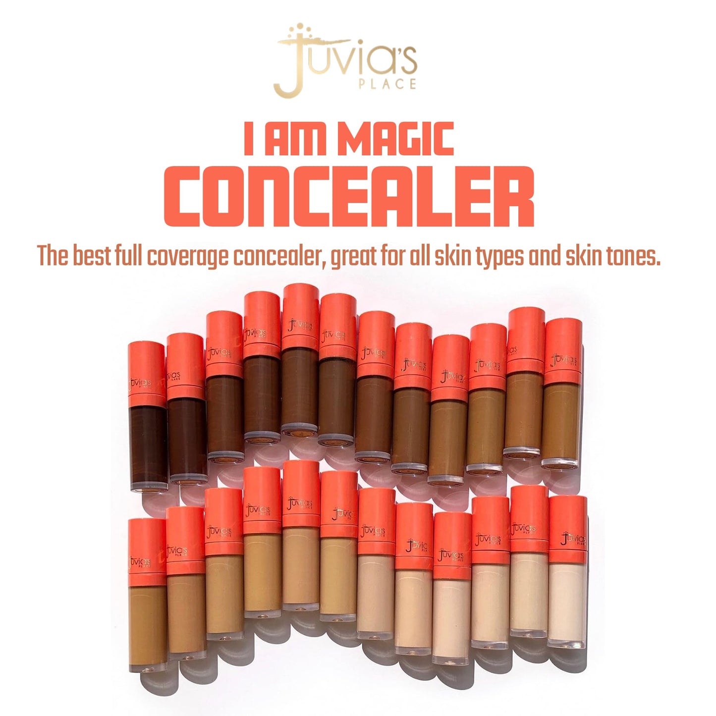 Juvia's Place I Am Magic Liquid Concealer - J2 Deepest Dark with Warm Neutral Undertone / 0.34 fl oz, Full Coverage, Hydrating, Waterproof Makeup Beauty & Personal Care Juvia's Place