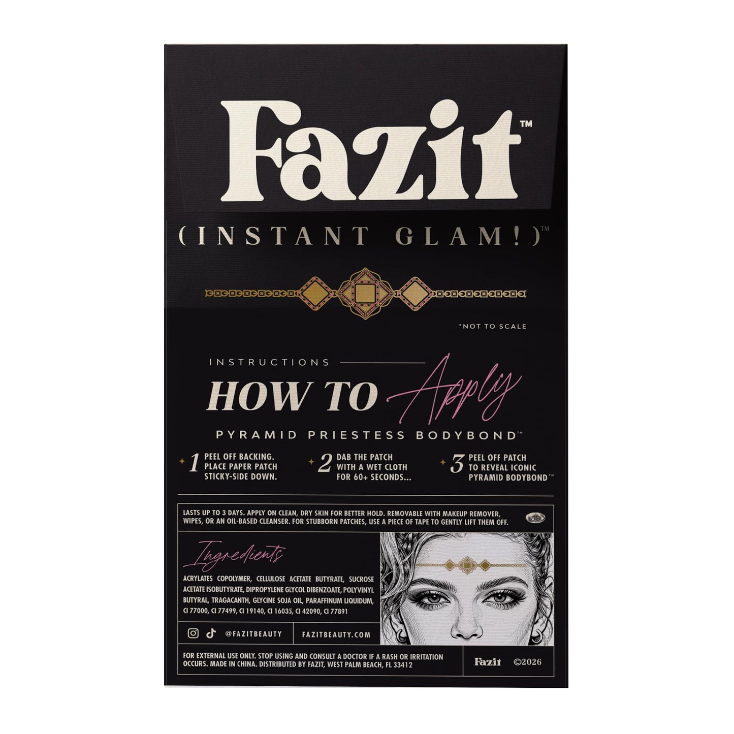 Fazit Makeup Patches - Pyramid Priestess Bodybond - Glow Up Make-Up Patches - Cute Glitter Makeup Accessories for Women - Cosmetic Glitter for Face Beauty & Personal Care Fazit