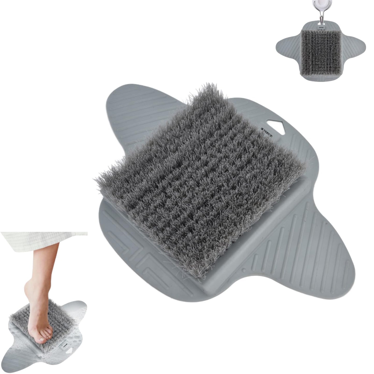 Shower Foot Scrubber Mat, Lazy Foot Scrubbing Brush with Nonslip Suction Cups Shower Foot Cleaner Feet Cleaner Washer Brush Foot Dead Skin Callus Beauty and Personal Care Beufee