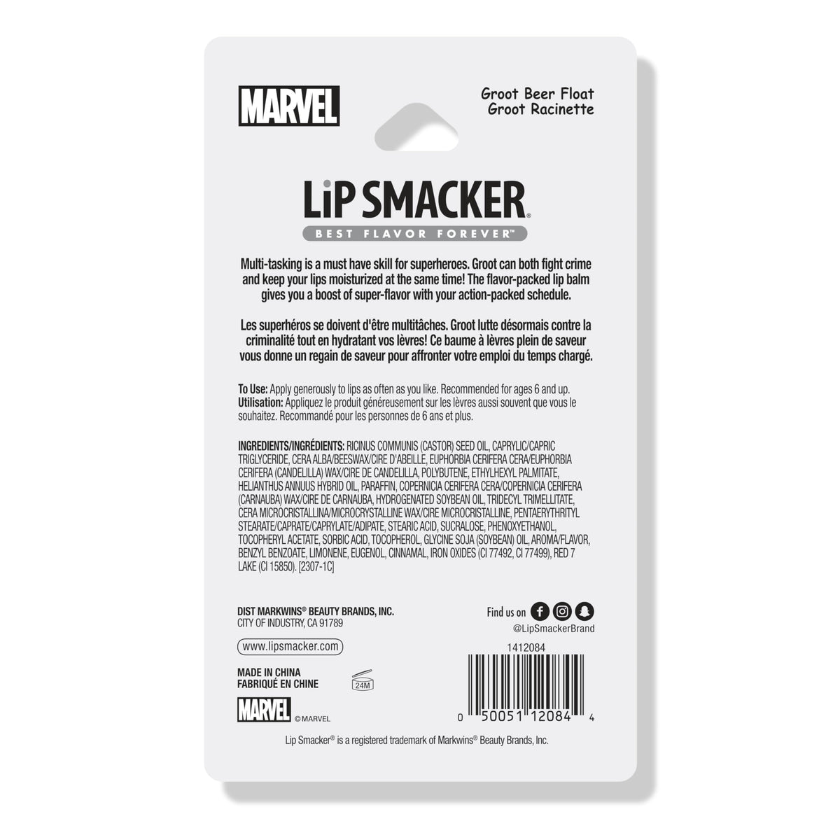 Lip Smacker Marvel Guardians of the Galaxy Lippy Pals, Clear & Glossy, Fun & Giftable, Cruelty Free - Groot Beer (Keychain) Beauty & Personal Care Lip Smacker