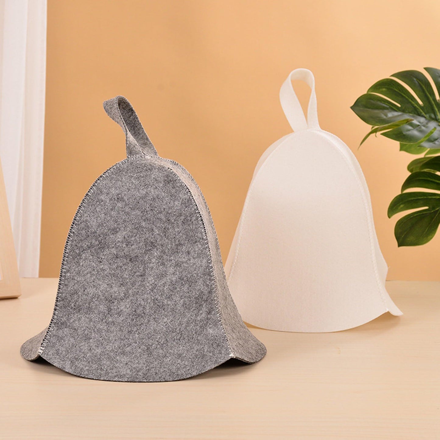 COPLKY Wool Felt Sauna Set Hat Russian Pad Breathable Bath Shower Men Women Protective Hair Bathroom Accessories Beauty and Personal Care COPLKY