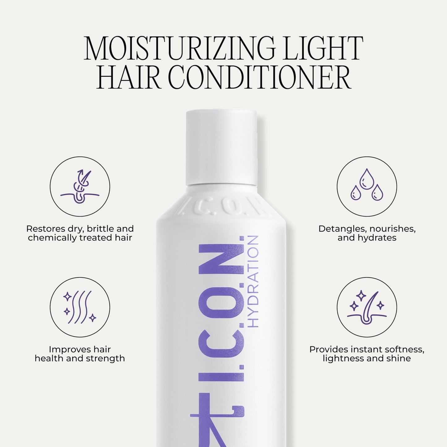 I.C.O.N. Moisturizing Conditioner, Hydrating & Restorative Conditioner for All Hair Types, Enhances Smoothness, Boosts Softness and Shine Beauty & Personal Care I.C.O.N.