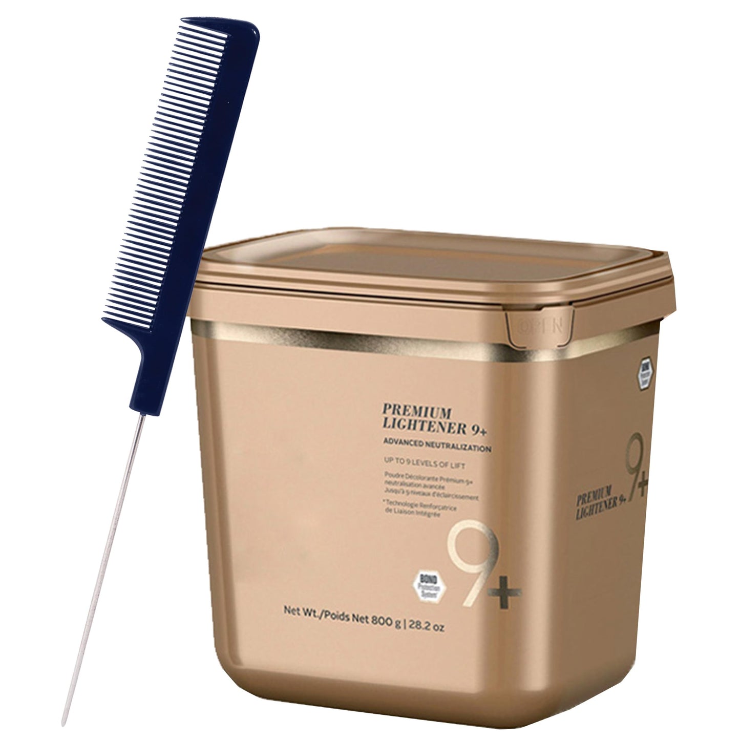 BlondeMe Lightener 9+ Bleach 800g with Pin Tail Comb - Professional Hair Bleach Powder for Up to 9 Levels of Lift and Precision Application Beauty & Personal Care M Hair Designs