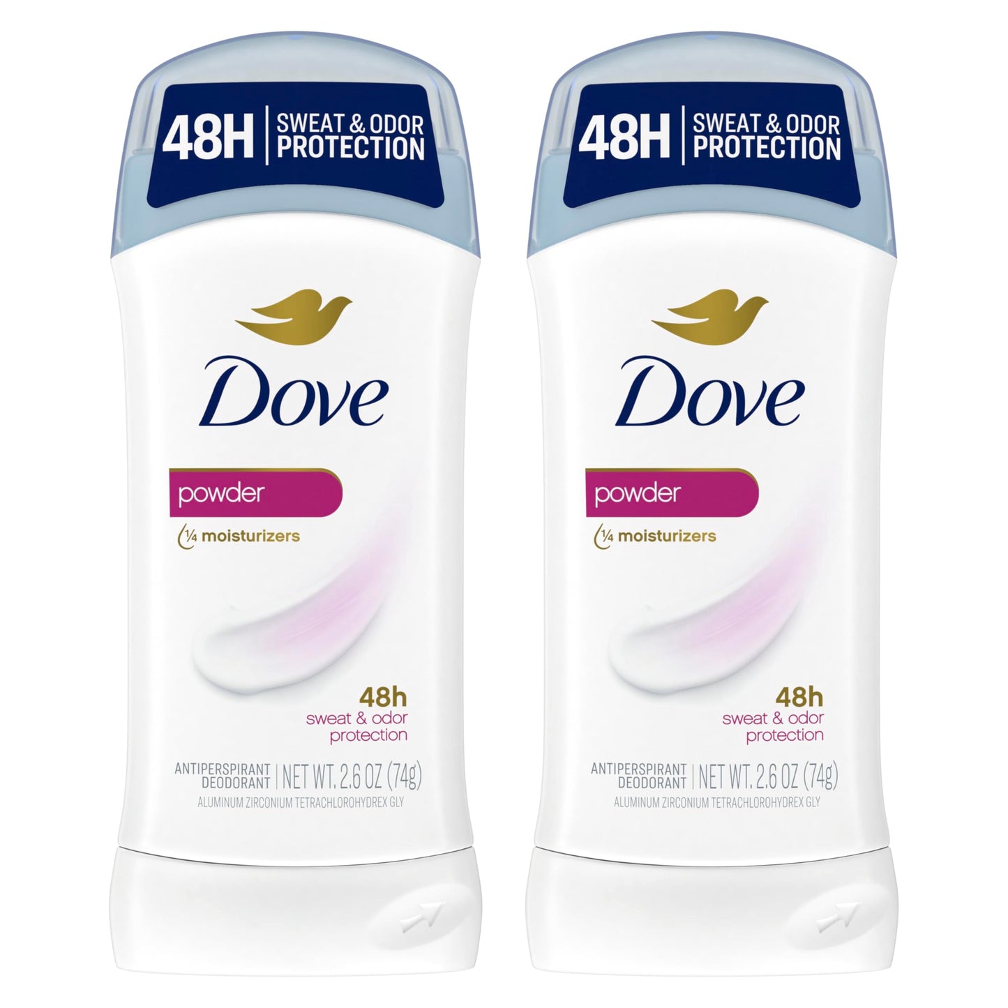 Dove Invisible Solid Antiperspirant Deodorant Stick 2 Count Powder, for Women, For All Day Underarm Sweat & Odor Protection 2.6 oz Beauty and Personal Care Dove