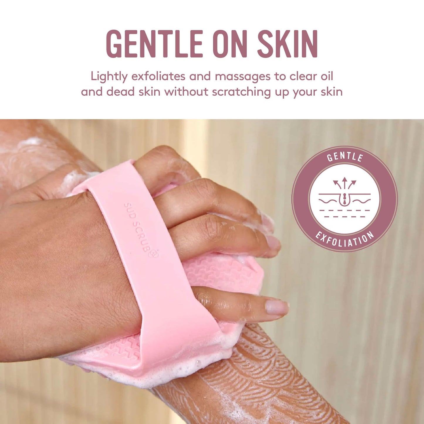 Sud Scrub® Antimicrobial Silicone Body Scrubber, Exfoliating Body Scrubber for Sensitive Skin, Eco Friendly Shower Scrubber for Body, Silicone Body Beauty & Personal Care Sud Scrub