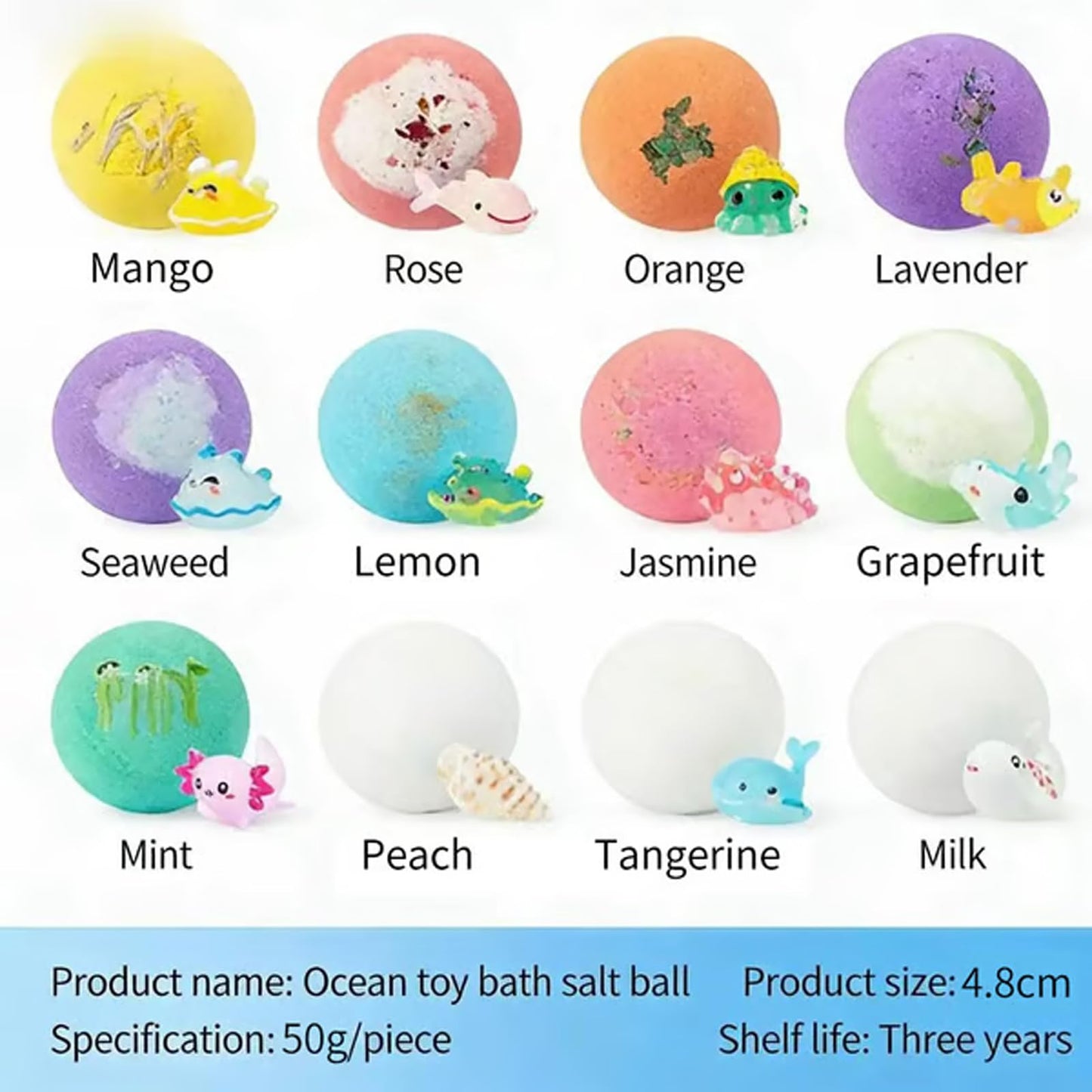 24-Pack Kids Bath Bombs with Surprise Toys, Bath Bombs with Toys Inside, Colorful Fizzy Bath Set for Children, Gift Boxed, Natural Sea Salt Color Beauty and Personal Care FAFVI