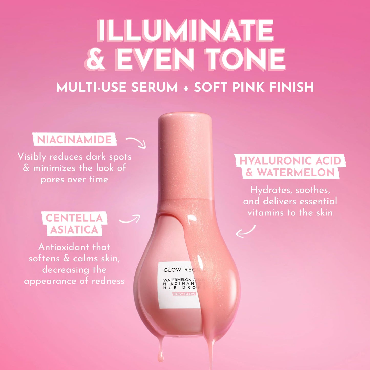 Glow Recipe Hue Drops Bronzing Drops, Tinted Face Serum, Glow Primer + Liquid Highlighter, Niacinamide + Hyaluronic Acid, Radiant Warm Glow, Rosy Glow Beauty & Personal Care Glow Recipe