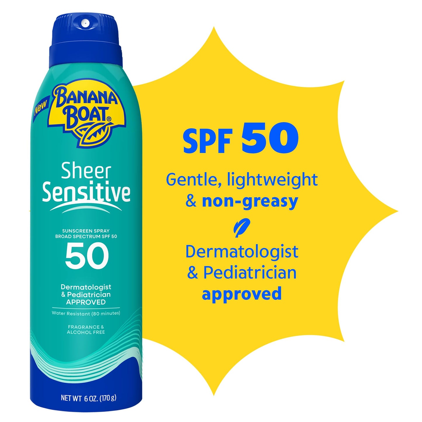 Banana Boat Sheer Sensitive Body Spray, SPF 50, 6oz Beauty & Personal Care Banana Boat