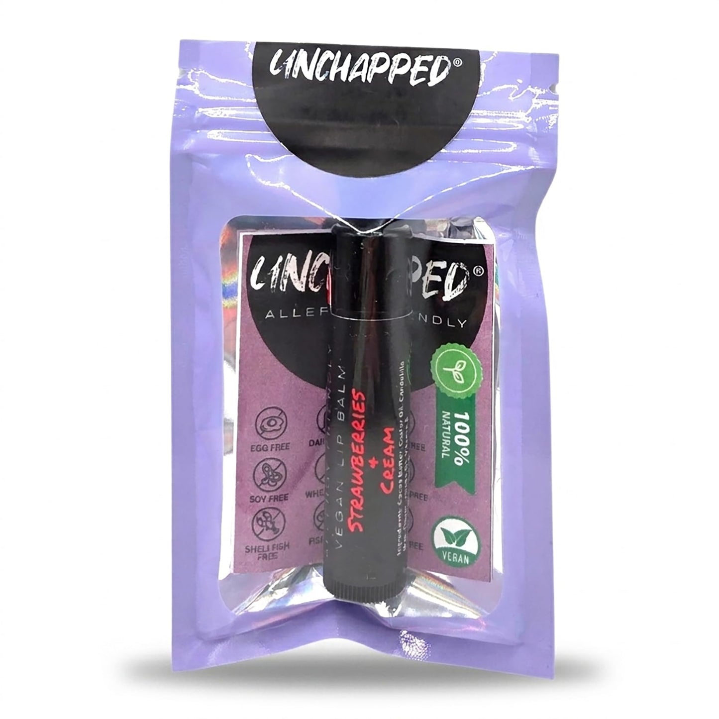 UNCHAPPED Vegan Lip Balm - All Natural and Free of Beeswax, Soy, Nut, and Top 9 Food Allergens (Strawberries and Cream) Beauty and Personal Care UNCHAPPED