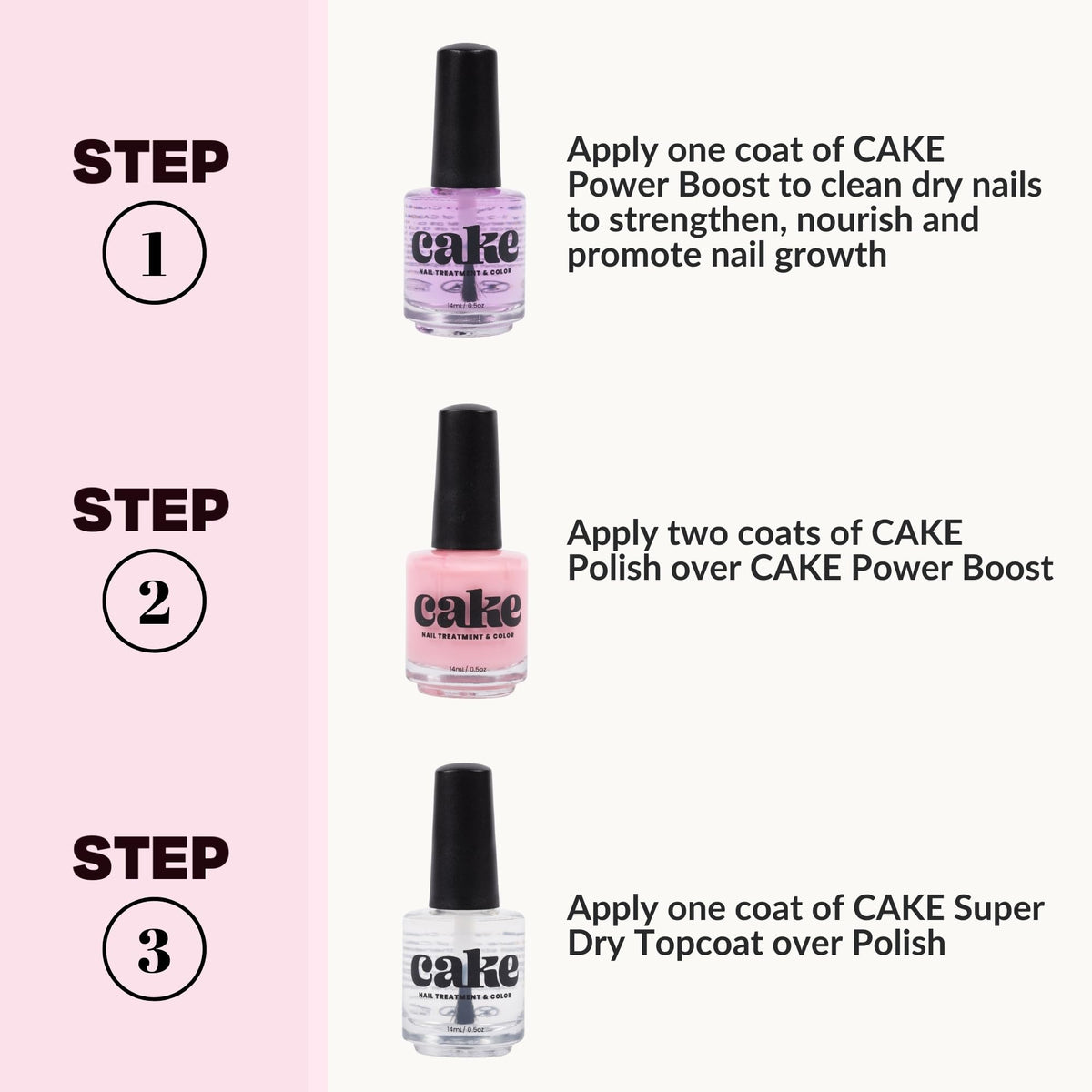 CAKE Non Toxic Nail Polish for Women, Organic, Natural, Healthy, Vegan, Clean, Cruelty Free, Builder Gel Repair, Nail Strengthener and Growth, Set