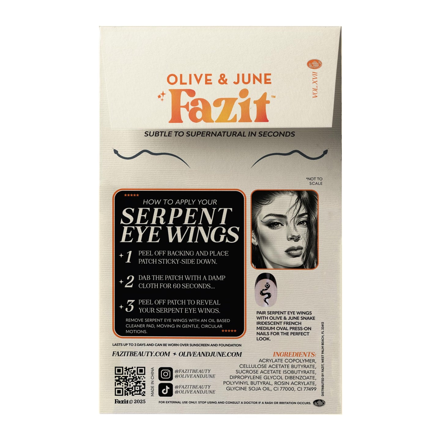 Fazit Makeup Patches - Halloween Serpent Eye Wings - Glow Up Make-Up Patches - Cute Glitter Makeup Accessories for Women - Cosmetic Glitter for Face Beauty & Personal Care Fazit