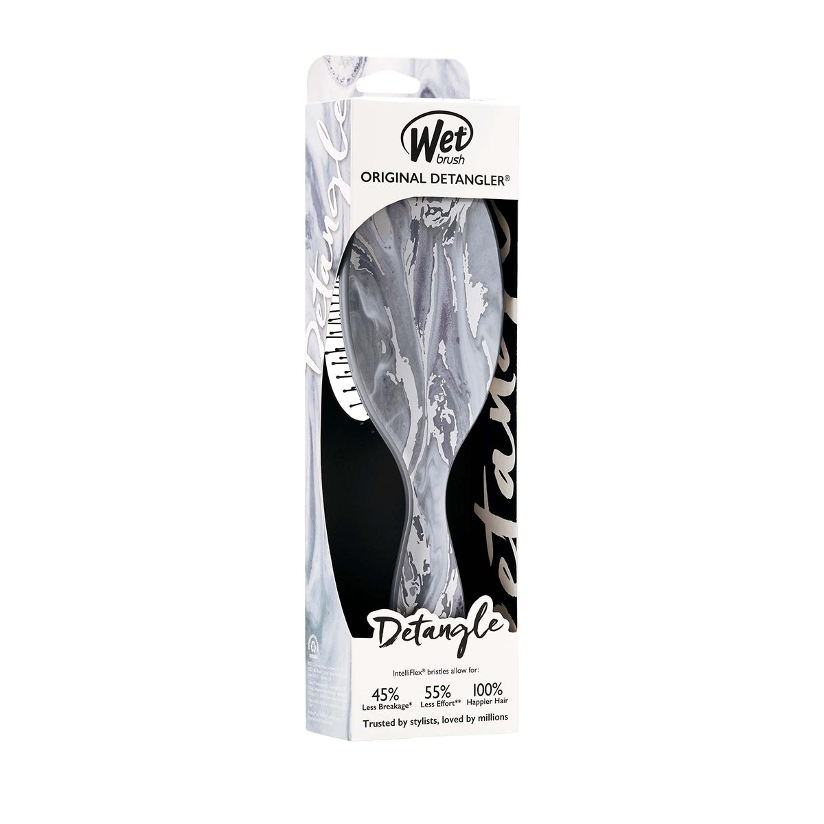 Wet Brush Original Detangler Brush - Metallic Marble, Silver - All Hair Types - Ultra-Soft IntelliFlex Bristles Glide Through Tangles with Ease Beauty & Personal Care Wet Brush