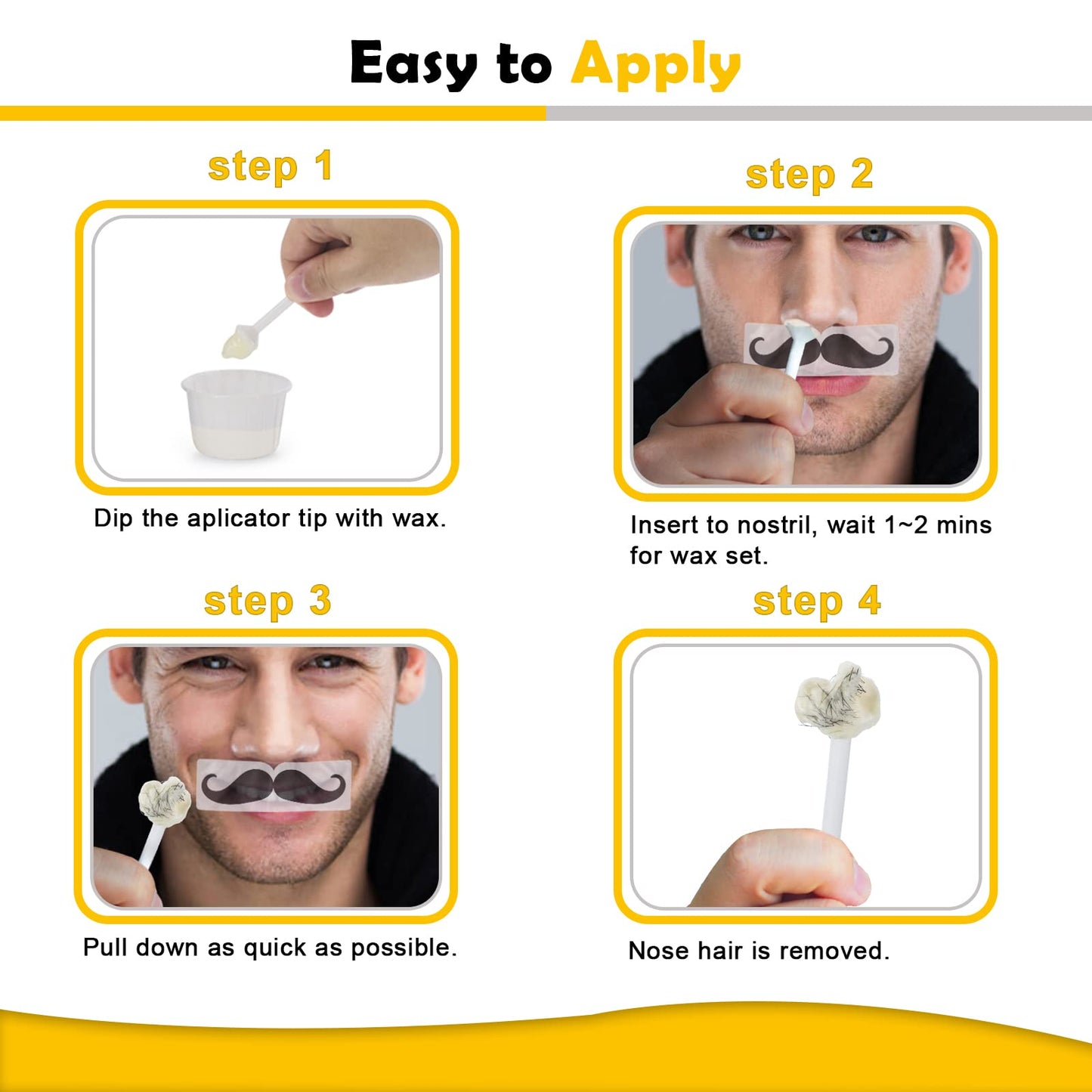 120g Wax Nose Wax Kit, Nose Hair Wax Kit with 40 Applicators, Quick & Painless Nose Waxing Kit for Men and Women, Nose Hair Remover Kits Used 20 Times Beauty and Personal Care Charmonic