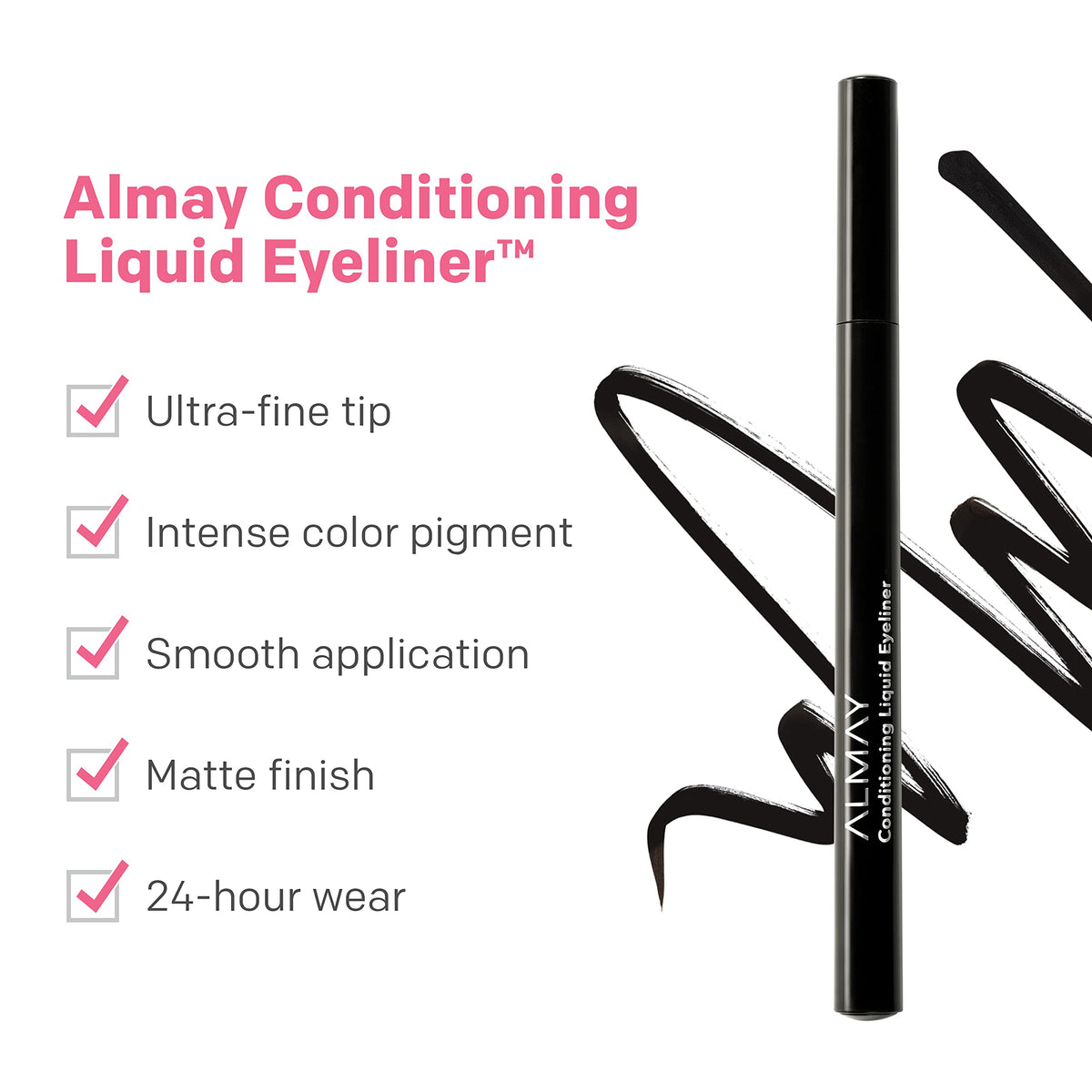 Almay Conditioning Liquid Eyeliner, Longwearing, Waterproof, Hydrating, 20 Brown, 0.03 fl oz. Beauty & Personal Care Almay