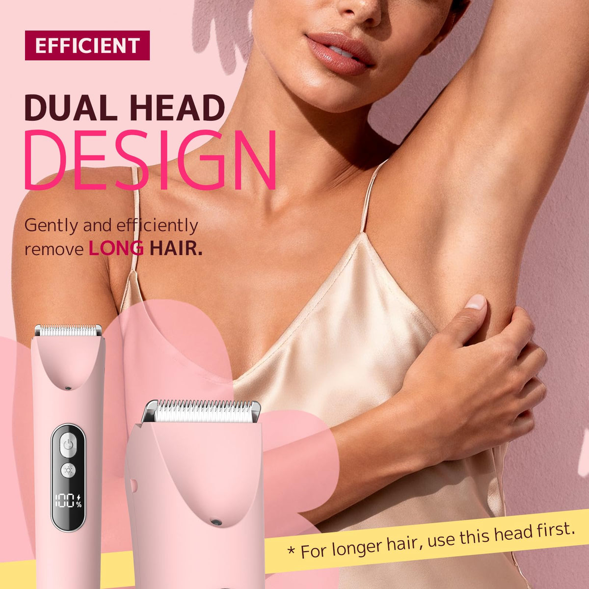 CoolHair Bikini Trimmer for Women,Smooth Electric Razor for Sensitive Skin, IPX7 Waterproof Wet & Dry Cordless Body Shaver & Grooming Set for Bikini Beauty and Personal Care CoolHair