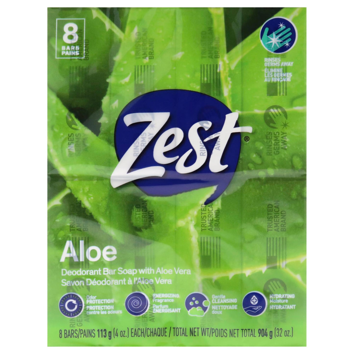 Zest 8-Bar Bath Size Soap, Fresh Aloe, 4 Ounce (Pack of 8) Beauty & Personal Care Zest