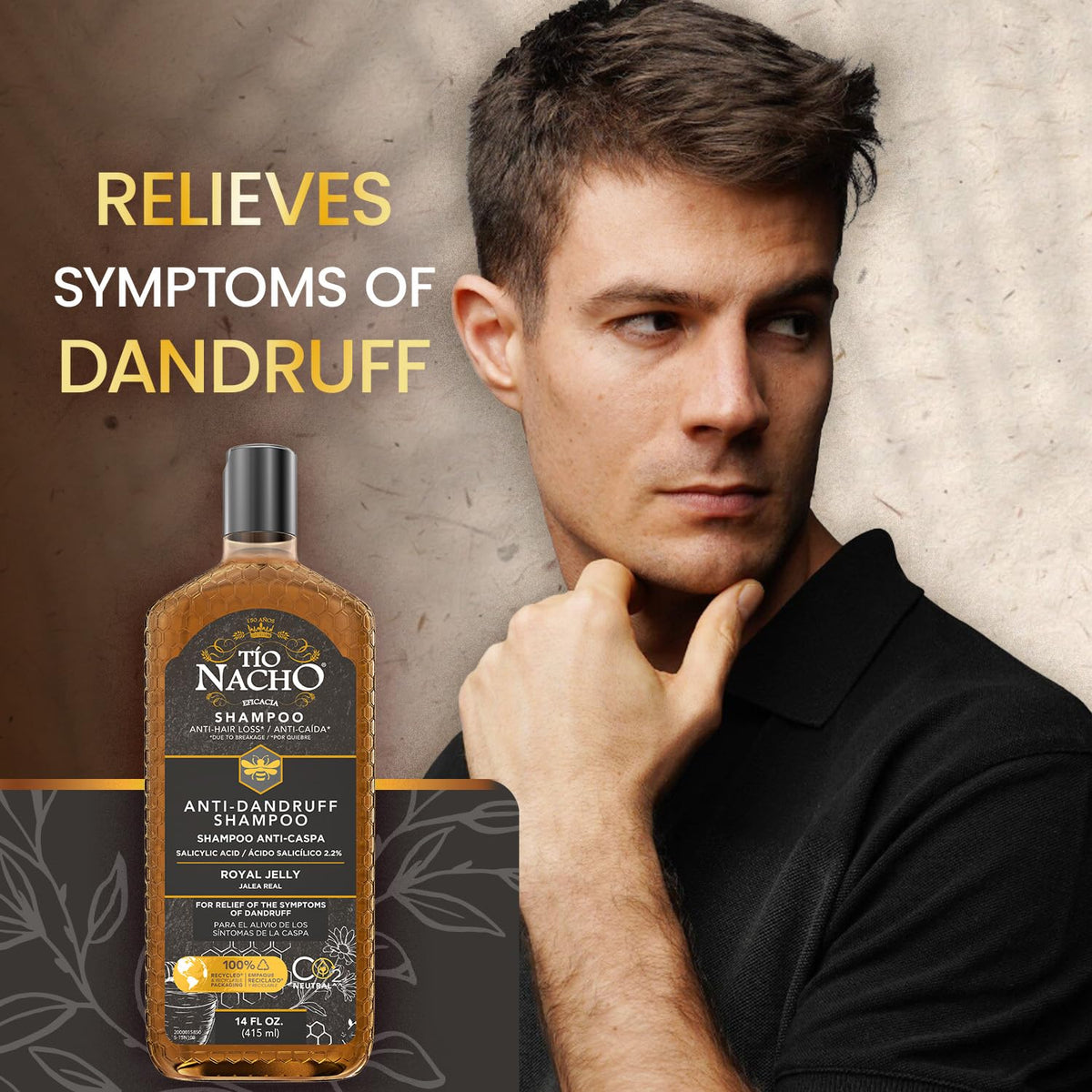 Tío Nacho Anti-Dandruff Shampoo with Salicylic Acid 2.2%, 14 fl oz, 3 Pk