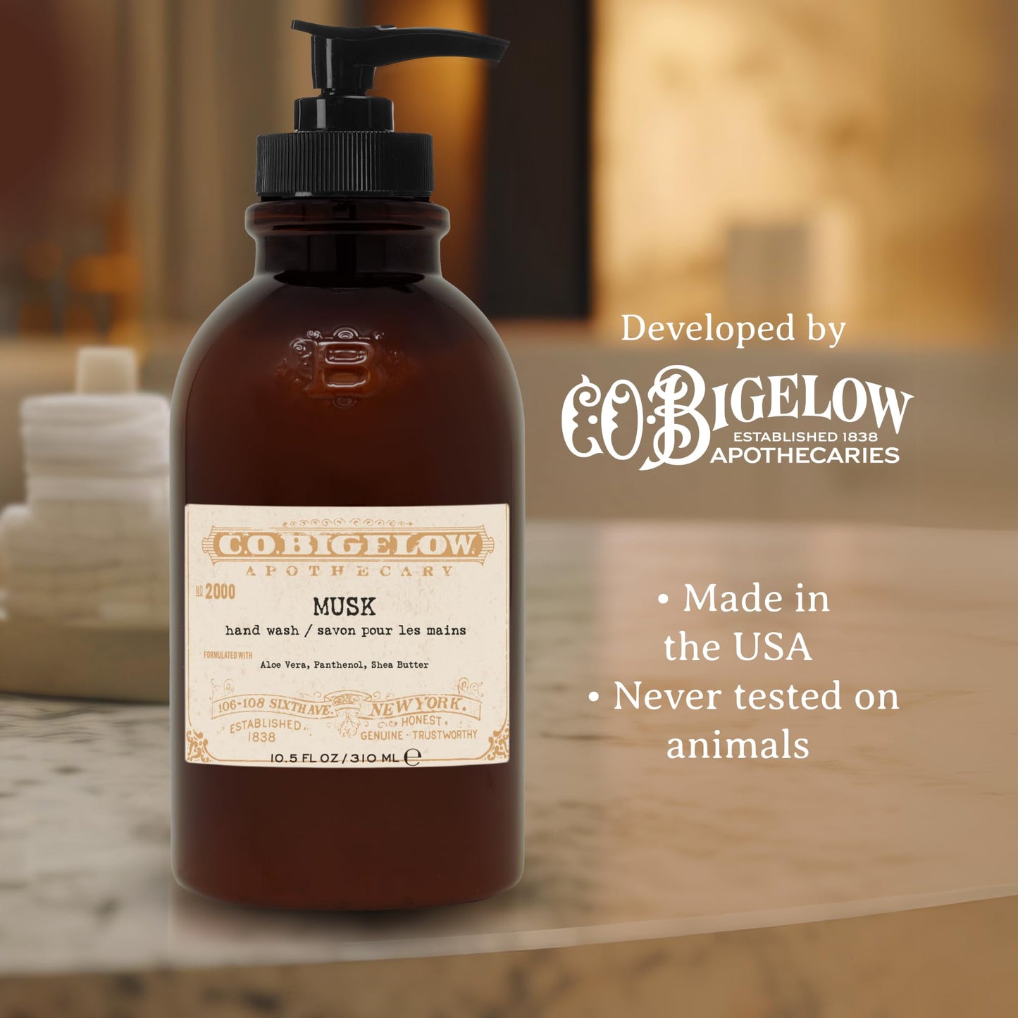C.O. Bigelow Musk Hand Wash, Iconic Collection Liquid Hand Soap with Shea Butter, Glycerin, Aloe Vera, 10.5 Fl Oz Beauty & Personal Care C. O. Bigelow
