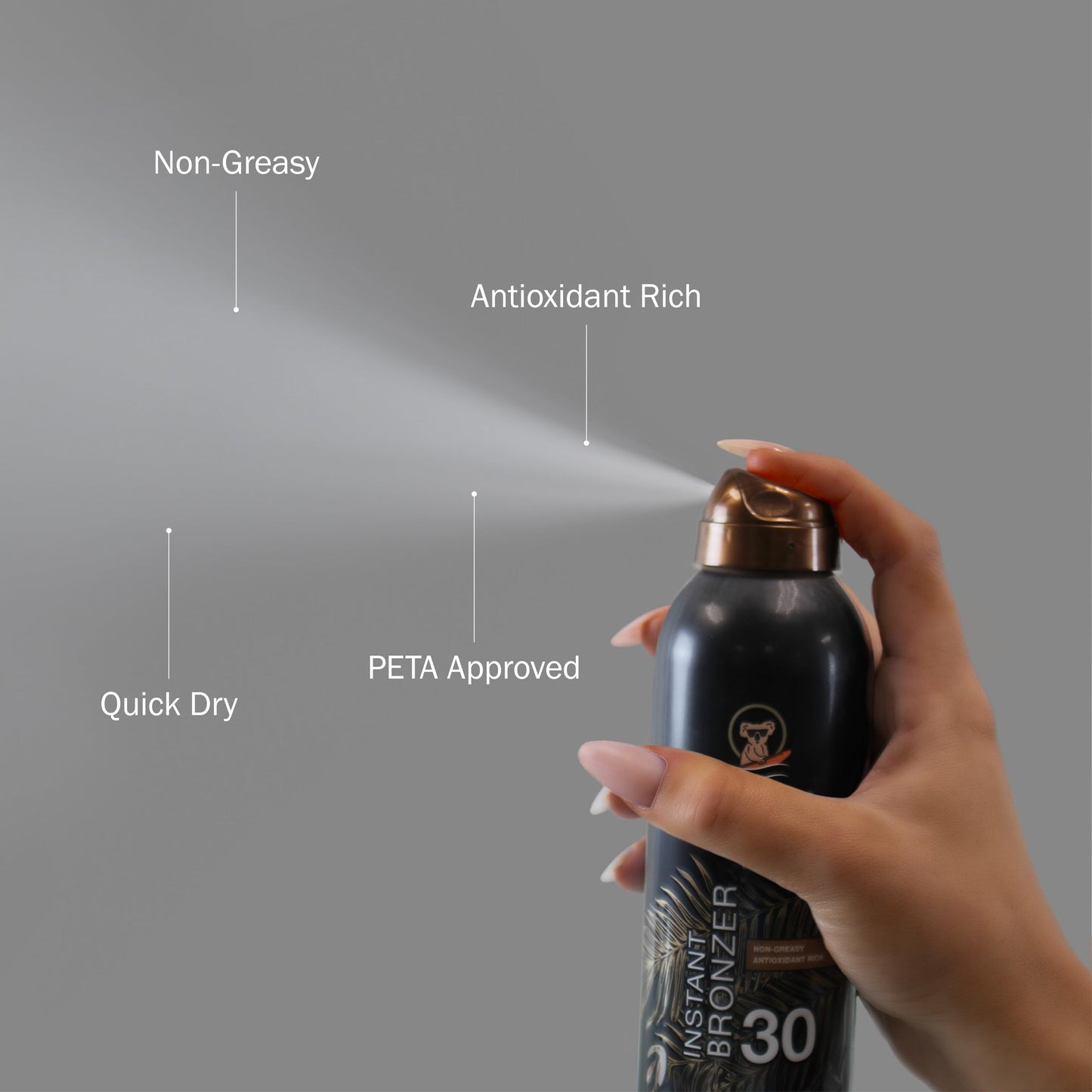 Australian Gold Continuous Spray Sunscreen with Instant Bronzer SPF 30, Immediate Glow & Dries Fast Water Resistant NonGreasy Oxybenzone Free Cruelty Beauty & Personal Care Australian Gold