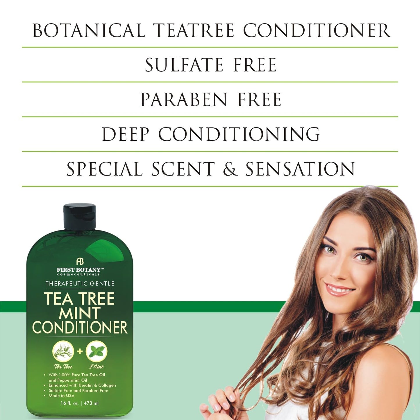 First Botany, Tea Tree Oil Conditioner 16 fl oz - Anti Dandruff Natural Oil conditioner For Dry Itchy & Flaky Scalp - Sulfate Free Paraben Free Beauty & Personal Care First Botany