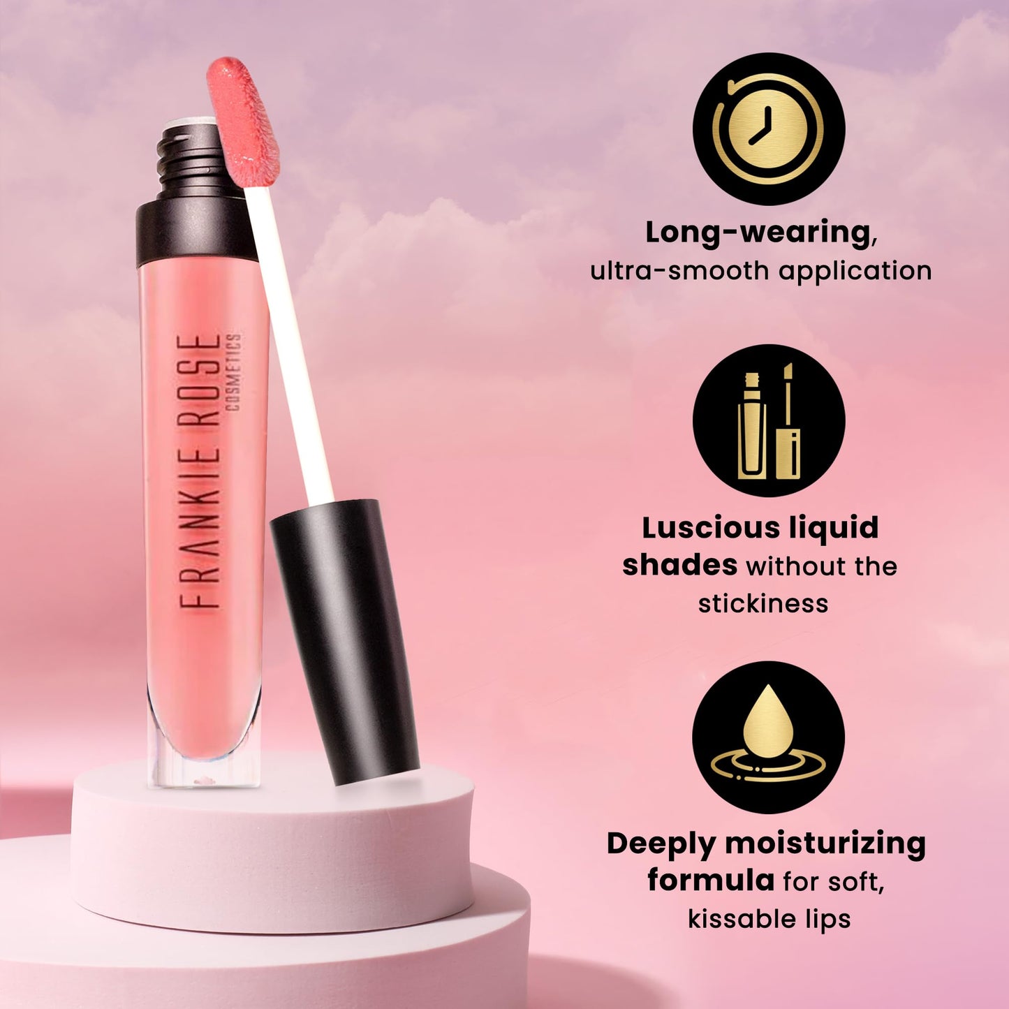 Frankie Rose Cosmetics Lip Gloss | Non-Sticky Formula, Long Lasting Lip Shimmer, Bold Pigment & Hydrating Gloss for Lips, Deception Glossy Lip Gloss Beauty & Personal Care Frankie Rose Cosmetics