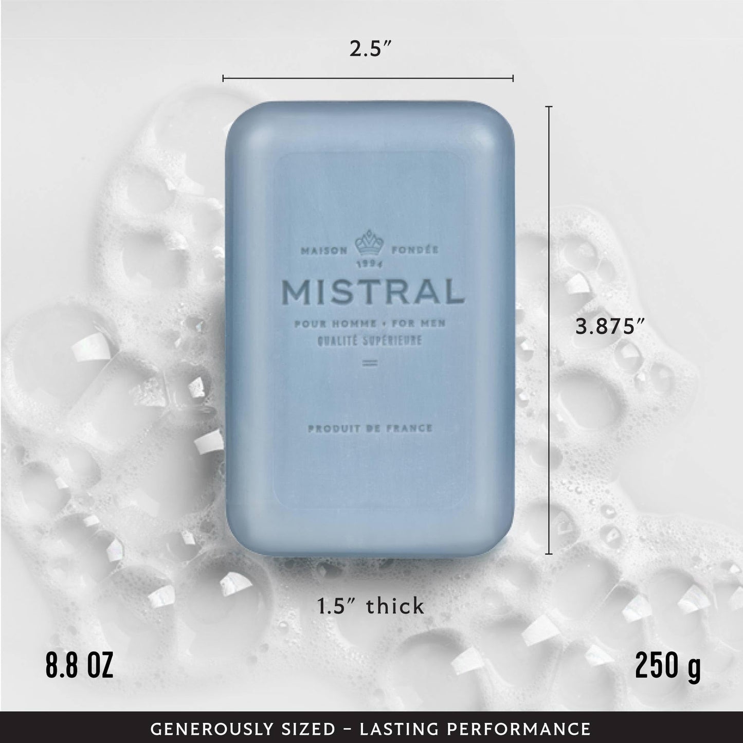 Mistral Silver Agave Luxury Bar Soap for Men | Men’s Natural Soap Bar | Paraben, Phthalates Free | Moisturizing & Triple-Milled Natural Soap for Men Beauty & Personal Care Mistral