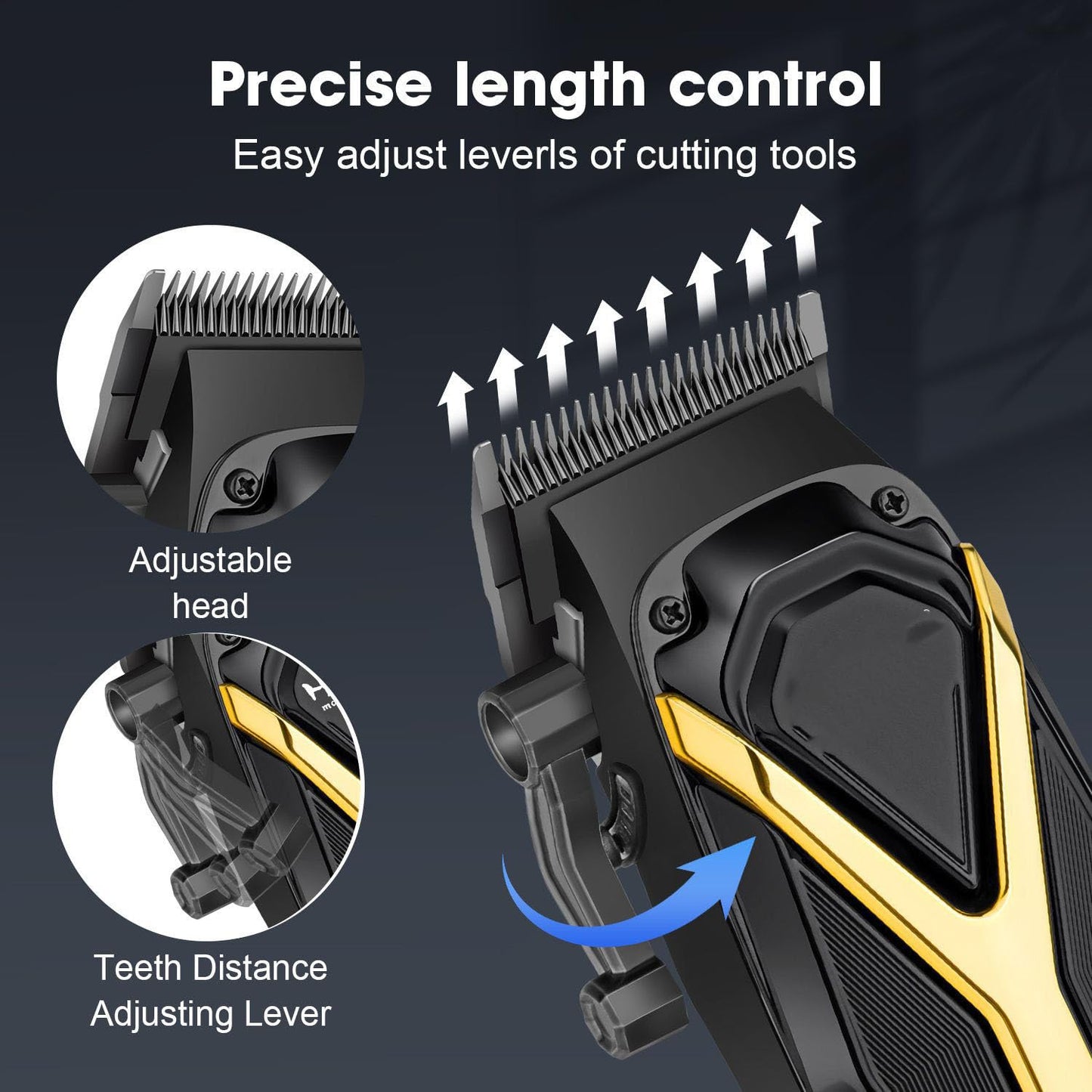 Professional Hair Clippers and Trimmer Set for Men - Cordless Haircut Kit with LED Display, 6500RPM Motor, Zero-GapMens Grooming Beard for Family Beauty and Personal Care QDKVTNDJZ