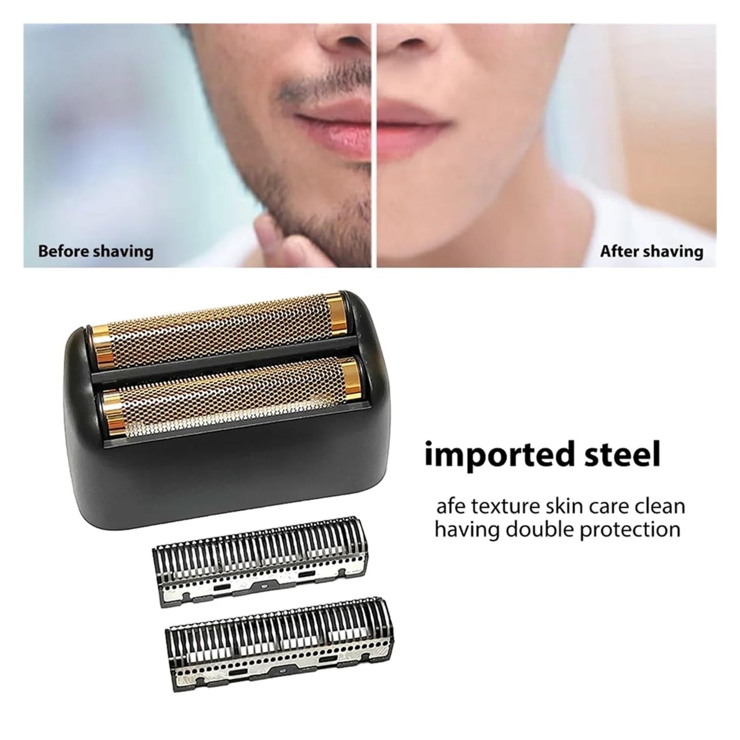 B26B Replacement Shaver Foil Double Foil Head, Compatible for BaByliss, PRO FXRF2G Razor Men's Trimmer Blade Net Gunmetal Color Beauty and Personal Care WUKMOUMSL
