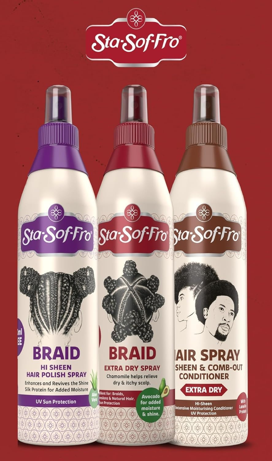 Sta-Sof-Fro Hair & Scalp Spray Comb Out Conditioner with Lanolin, Extra Dry (350mL) Beauty & Personal Care Sta-Sof-Fro