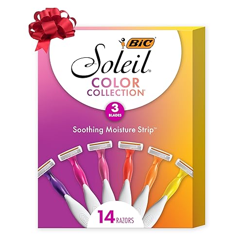 BIC Soleil 3 Colors Women's Disposable with 3 Blade Razors, Aloe Vera and Vitamin E Lubricating Strip for Enhanced Glide, 14-Pack, Stocking Stuffers Beauty & Personal Care BIC