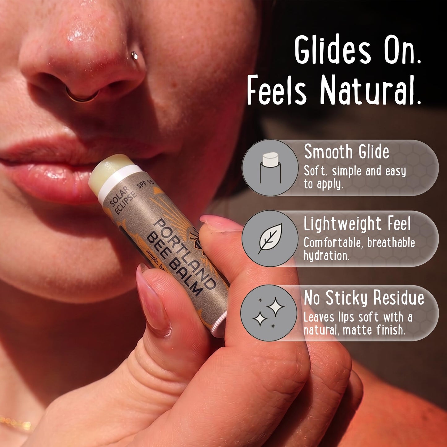 Portland Bee Balm Solar Eclipse All Natural Handmade Beeswax Based SPF 15 Lip Balm, Bulk 1 Count Beauty and Personal Care Portland Bee Balm