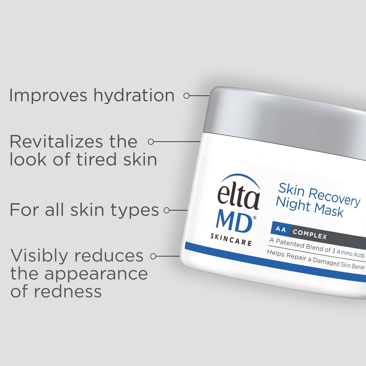 EltaMD Skin Recovery Overnight Face Mask, Moisturizer Cream Night Mask for Face & Neck, Safe for Sensitive Skin, 1.7 oz Jar Beauty & Personal Care EltaMD