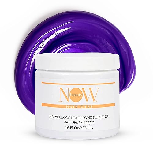 NOW BEAUTY Deep Conditioning Purple Mask - For Dry, Damaged & Blonde Hair - Regenerating, Vegan, Color Safe, Sulfate-Free - For All Genders - 16 oz Beauty & Personal Care NOW BEAUTY