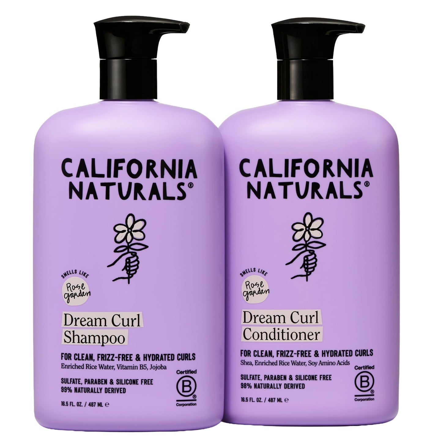 California Naturals Dream Curl Shampoo & Conditioner Set, Rice Water & Shea Butter for Soft Bouncy Frizz-Free Curls, For Women & Men, Vegan, Paraben Beauty & Personal Care California Naturals