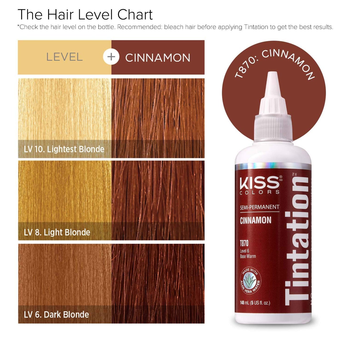 Red by Kiss Tintation Semi-Permanent Hair Color, Aloe Vera Water Based, Argan Oil, Olive Oil, Collagen & Keratin, Long-Lasting Color Dye (Cinnamon, 5 Beauty & Personal Care Red By Kiss