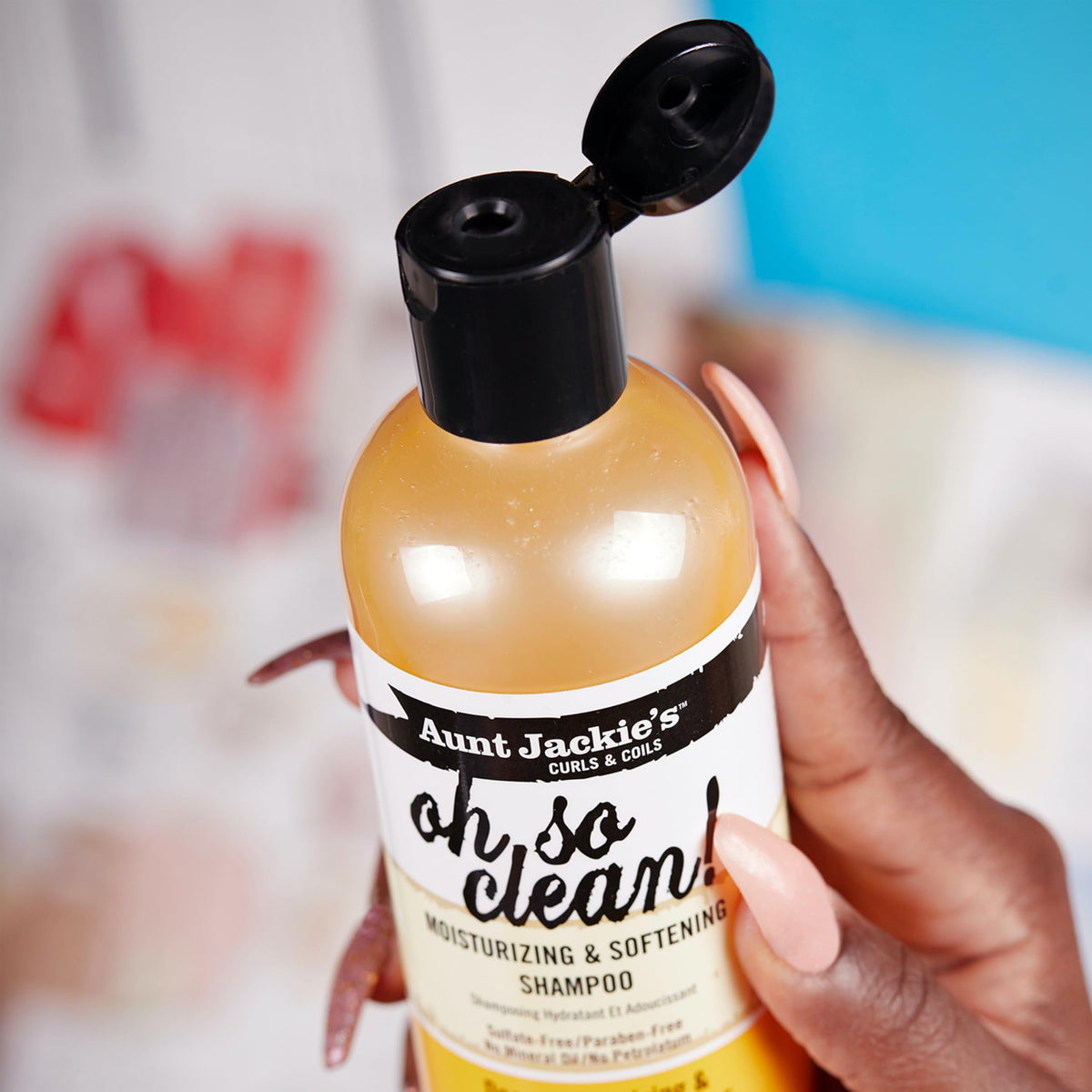 Aunt Jackie's Curls and Coils Oh So Clean Deep Moisturizing and Softening Hair Shampoo for Natural Curls, Coils and Waves, Enriched shea Butter, 12 oz