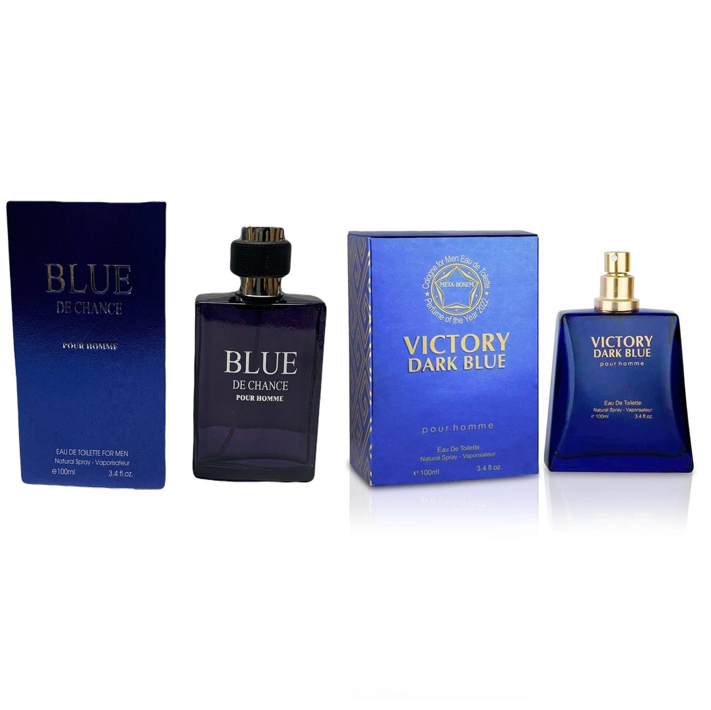 META-BOSEM Blue Pour Homme+Victory Men's Cologne Collection, Eau de Toilette Natural Spray - Masculine Notes - Fresh Scent - Holiday Gift Set (Pack Beauty & Personal Care META-BOSEM