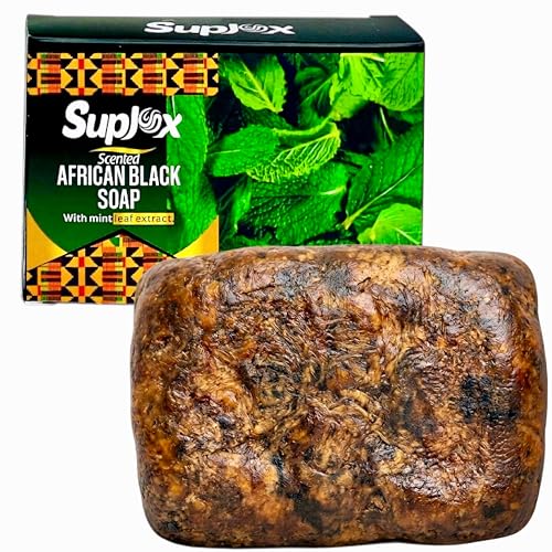 African Black Soap Bar scented, long lasting for oily skin, 100% authentic from Ghana. Beauty & Personal Care Suplox