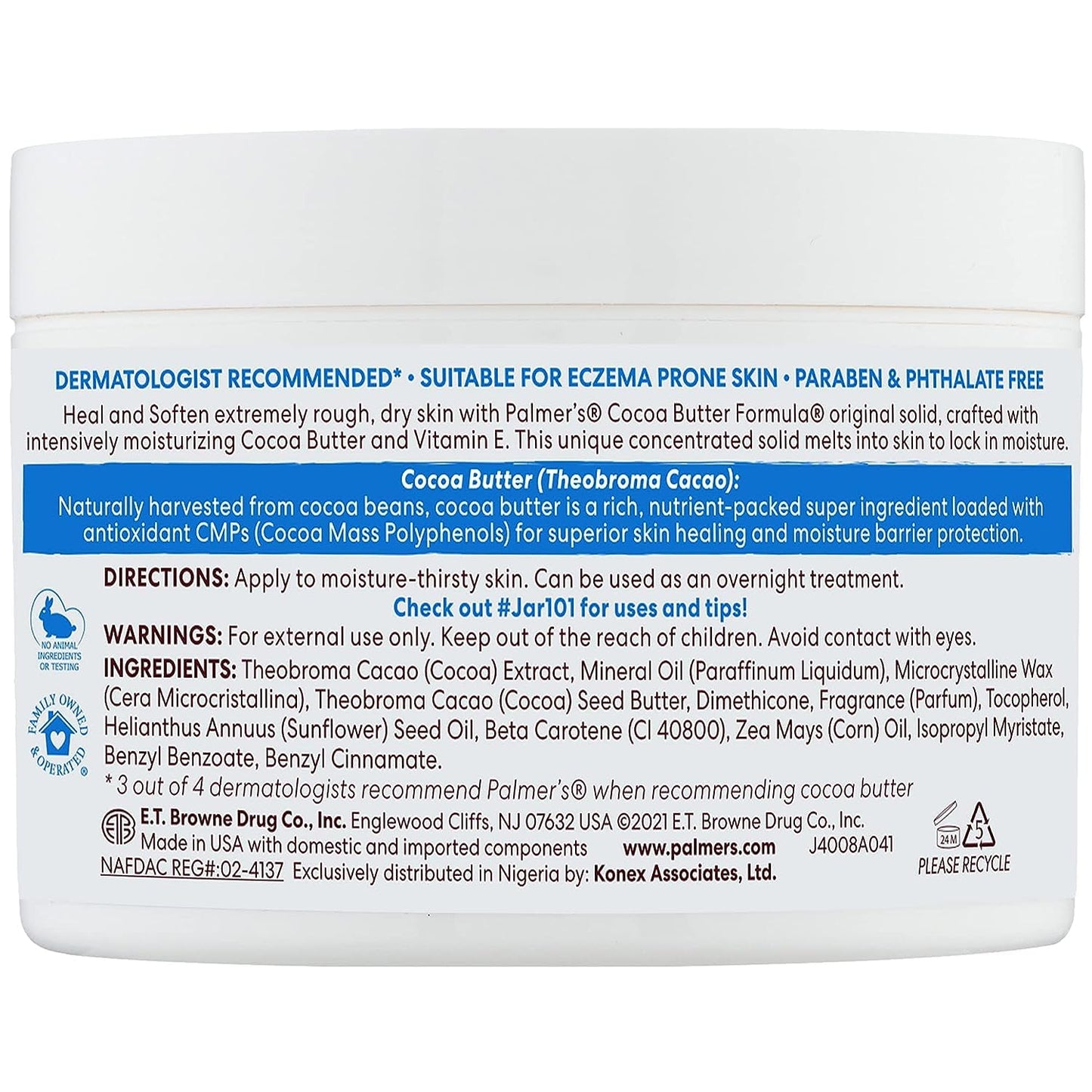 Palmer's Cocoa Butter Jar With Vitamin-E, 7.25 oz, 2 Piece Beauty & Personal Care Palmer's
