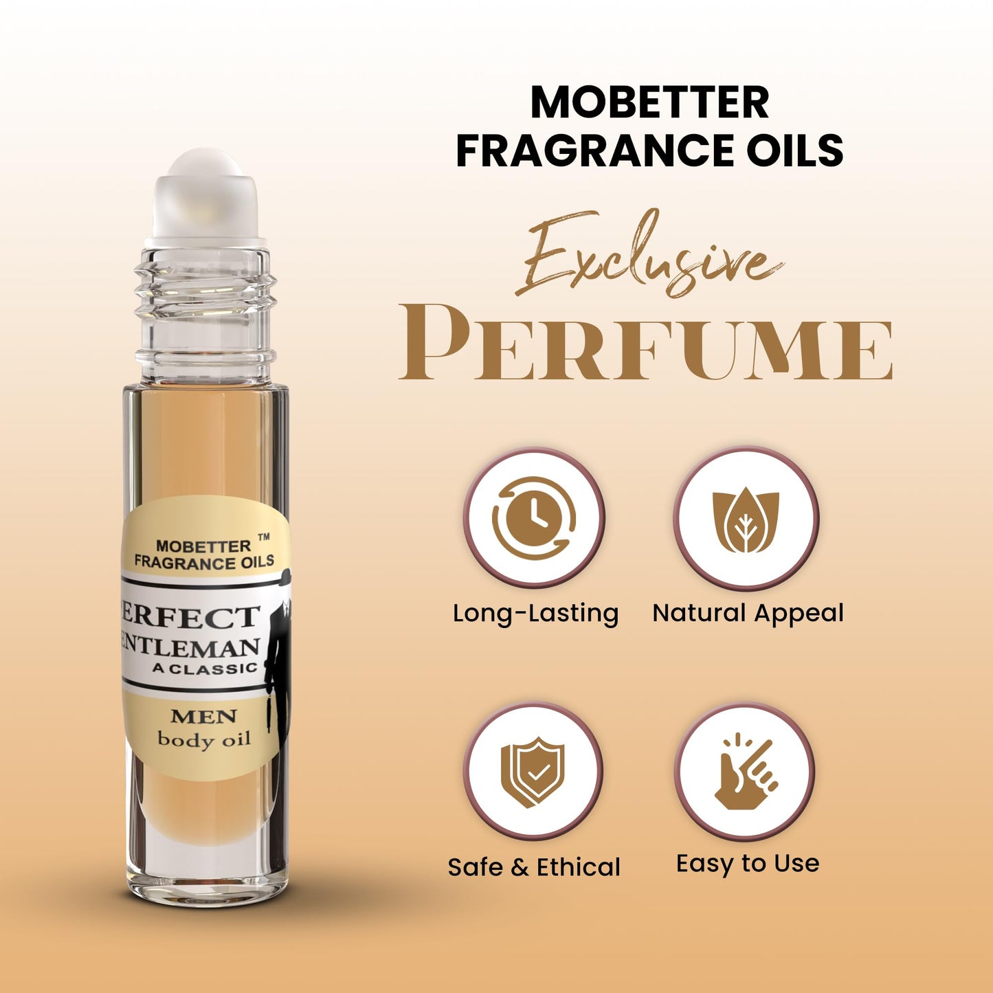 MOBETTER FRAGRANCE OILS Perfect Gentleman A Classic Men Cologne Body Oil 1/3 oz roll on Glass Bottle Beauty & Personal Care MOBETTER FRAGRANCE OILS