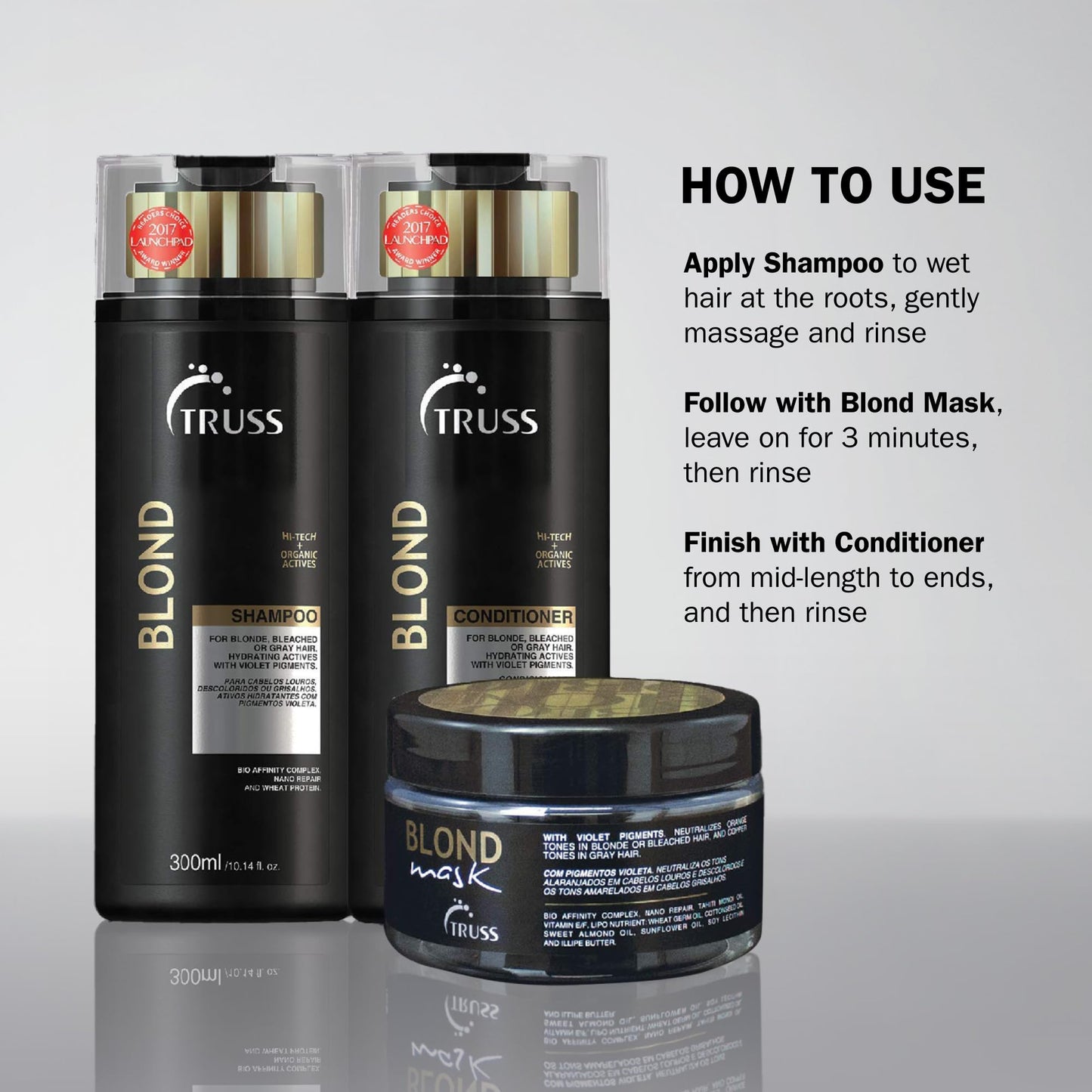 TRUSS Purple Shampoo & Toner for Blonde Hair - Blond Shampoo for Bleached, Gray, Highlighted & Brassy Hair - Restore Strength, Shine & Elasticity Beauty & Personal Care TRUSS