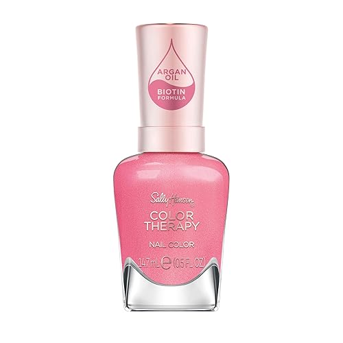 Sally Hansen Color Therapy Nail Polish | Biotin, Argan Oil, Long Lasting, Healthy Nails, Nail Strengthener, Opaque | 255 Lips Tulips | Rose Pink Nail Beauty & Personal Care Sally Hansen